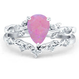 Two Piece Pear CZ Ring