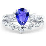Two Piece Pear CZ Ring