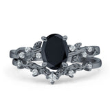 Two Piece Oval CZ Ring