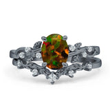 Two Piece Oval CZ Ring