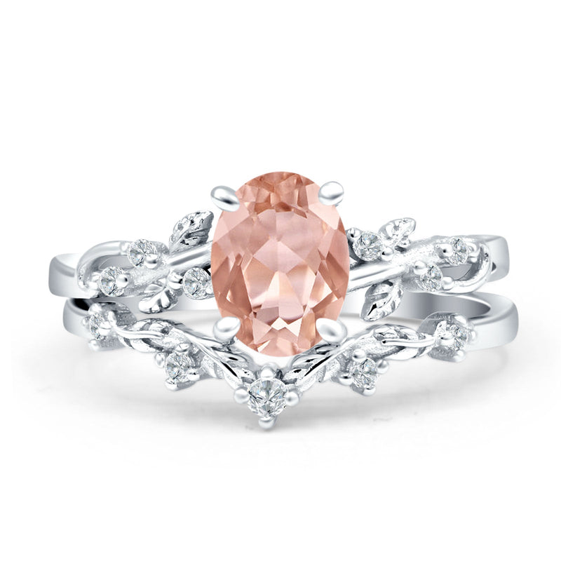 Two Piece Oval CZ Ring