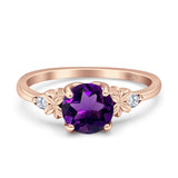 Art Deco Round Natural Stone Floral Ring