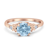 Art Deco Round Natural Stone Floral Ring