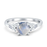 Art Deco Round Natural Stone Floral Ring