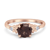 Art Deco Round Natural Stone Floral Ring