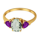 Three Stone Oval Natural Stone Trio Ring
