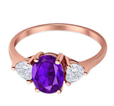 Three Stone Oval Natural Stone Trio Ring