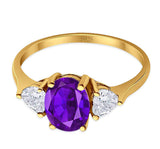 Three Stone Oval Natural Stone Trio Ring