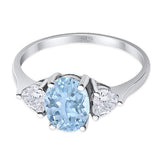 Three Stone Oval Natural Stone Trio Ring