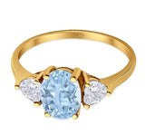Three Stone Oval Natural Stone Trio Ring