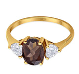 Three Stone Oval Natural Stone Trio Ring