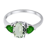 Three Stone Oval Natural Stone Trio Ring