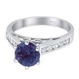 Round Natural Stone Engagement Ring