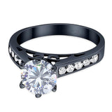 Round Natural Stone Engagement Ring