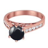 Round Natural Stone Engagement Ring