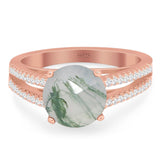 Vintage Style Round Natural Stone Ring