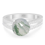 Vintage Style Round Natural Stone Ring