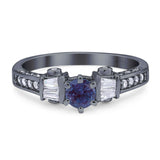 Art Deco Round Natural Stone Cocktail Ring