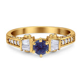 Art Deco Round Natural Stone Cocktail Ring