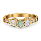 Art Deco Round Natural Stone Cocktail Ring