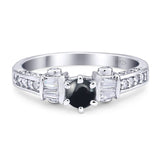 Art Deco Round Natural Stone Cocktail Ring