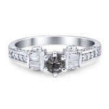 Art Deco Round Natural Stone Cocktail Ring