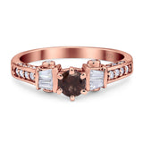 Art Deco Round Natural Stone Cocktail Ring