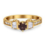 Art Deco Round Natural Stone Cocktail Ring