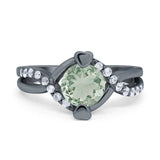 Art Deco Round Natural Stone Twisted Ring