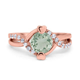 Art Deco Round Natural Stone Twisted Ring