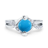 Art Deco Round Natural Stone Twisted Ring