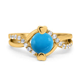 Art Deco Round Natural Stone Twisted Ring