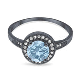 Round Halo CZ Ring