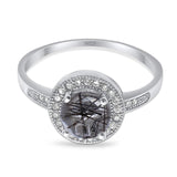 Round Halo CZ Ring