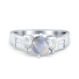 Art Deco Round Natural Stone Cocktail Ring