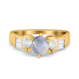 Art Deco Round Natural Stone Cocktail Ring