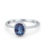 Art Deco Oval Hidden Halo Ring