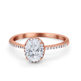 Art Deco Oval Hidden Halo Ring