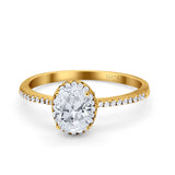 Art Deco Oval Hidden Halo Ring
