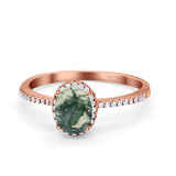 Art Deco Oval Hidden Halo Ring