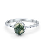 Art Deco Oval Hidden Halo Ring