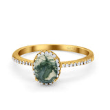 Art Deco Oval Hidden Halo Ring