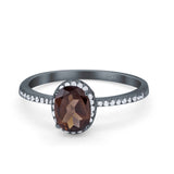 Art Deco Oval Hidden Halo Ring