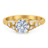 Vintage Style Round Natural Stone Ring