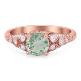 Vintage Style Round Natural Stone Ring