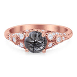 Vintage Style Round Natural Stone Ring