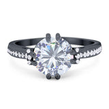 Round Natural Stone Solitaire Ring