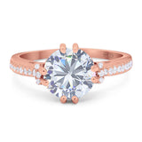 Round Natural Stone Solitaire Ring