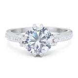 Round Natural Stone Solitaire Ring