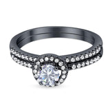 Two Piece Round Natural Stone Ring